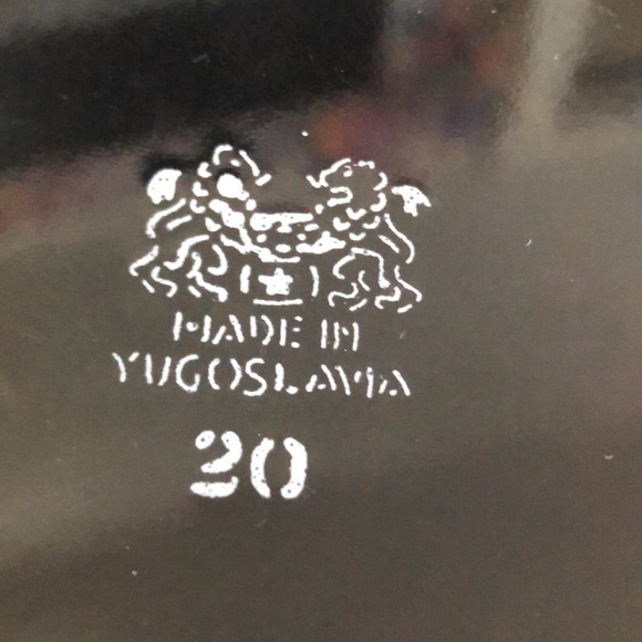 Vtg 70s Enamel Ware Pans Flat Shallow Metal MCM set of 3 made in Yugoslavia - Picture 8 of 9